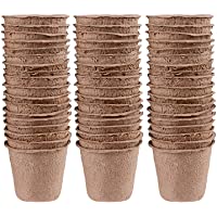 Macetas De Plántulas- Macetas Biodegradables 100 UNIDS 8x8 cm Forma Redonda Turba Biodegradable Macetas para Home Garden…